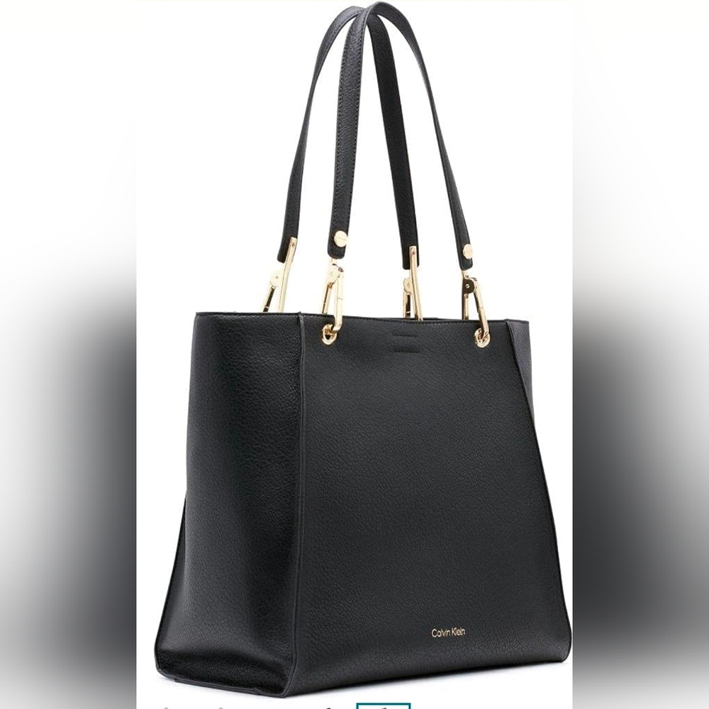 Calvin Klein Black Tote with Gold Accents